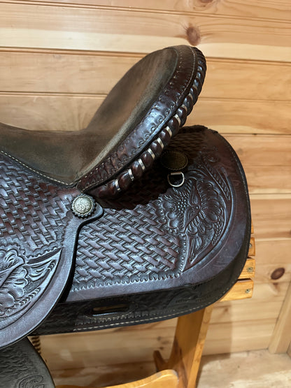 15” Basketweave Western Trail Saddle
