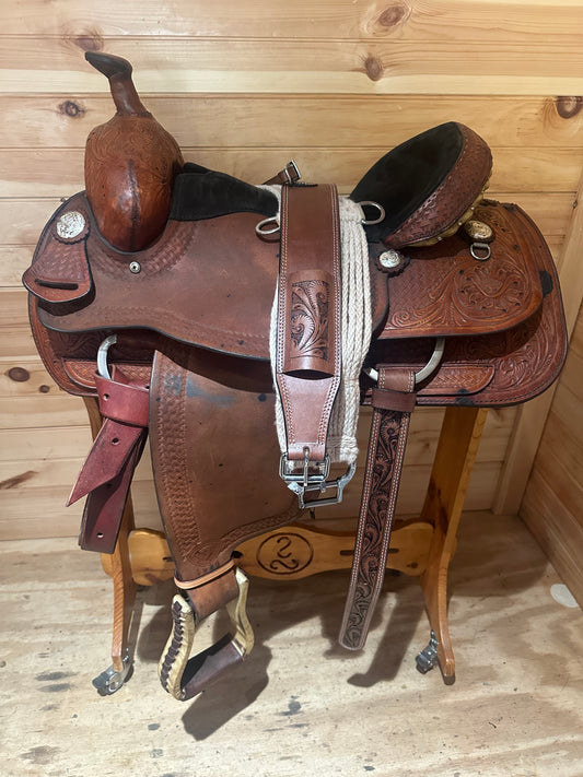 15.5” Tex Tan Hereford Team Roper Western Saddle