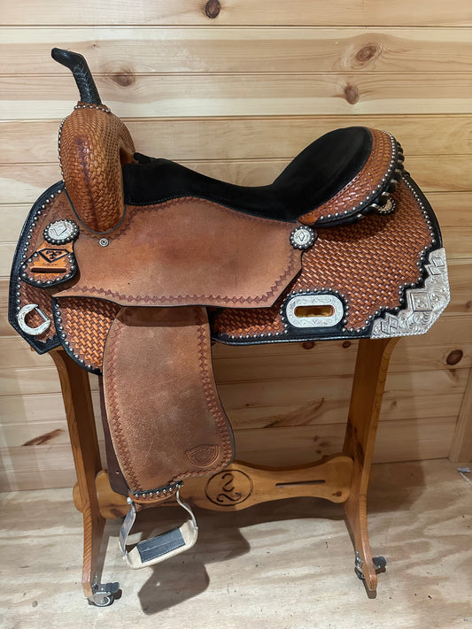 16” Tex Tan Talmadge Green Diamond Barrel Saddle Model 08-8927NA6