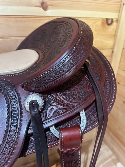 18” RW Bowman B-Light Silver Western Ranch Trail Saddle Model 9478