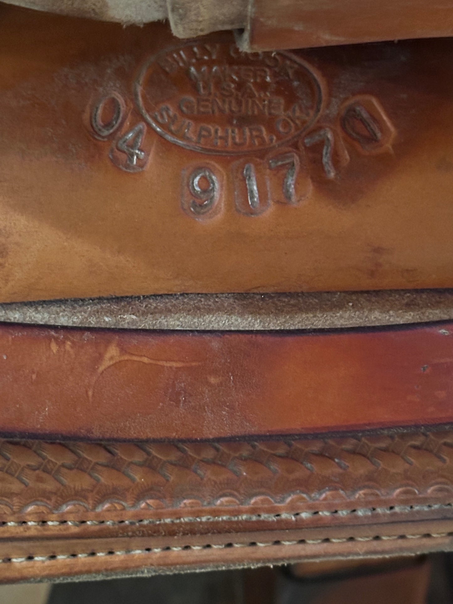 16” Billy Cook Basket Stamped Dally Team Roper Western Saddle 9111