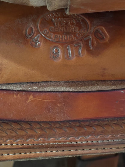 16” Billy Cook Basket Stamped Dally Team Roper Western Saddle 9111