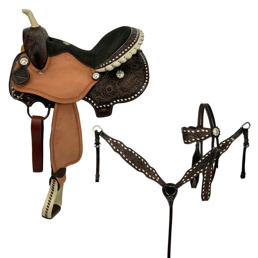 DOUBLE T JACKPOT BARREL STYLE SADDLE - 15”