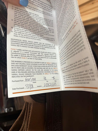 15” Circle Y Arabian Trail Saddle Model 2141