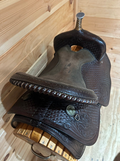 15” Basketweave Western Trail Saddle