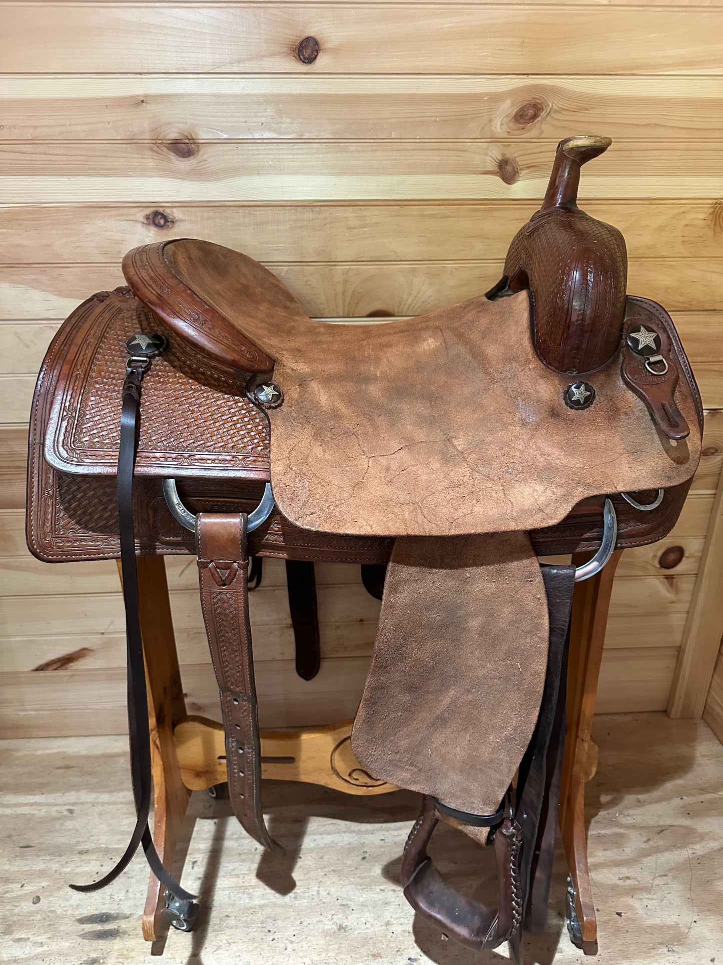 16.5” Genuine Billy Cook Basket Ranch Cutter Western Saddle Model 8965
