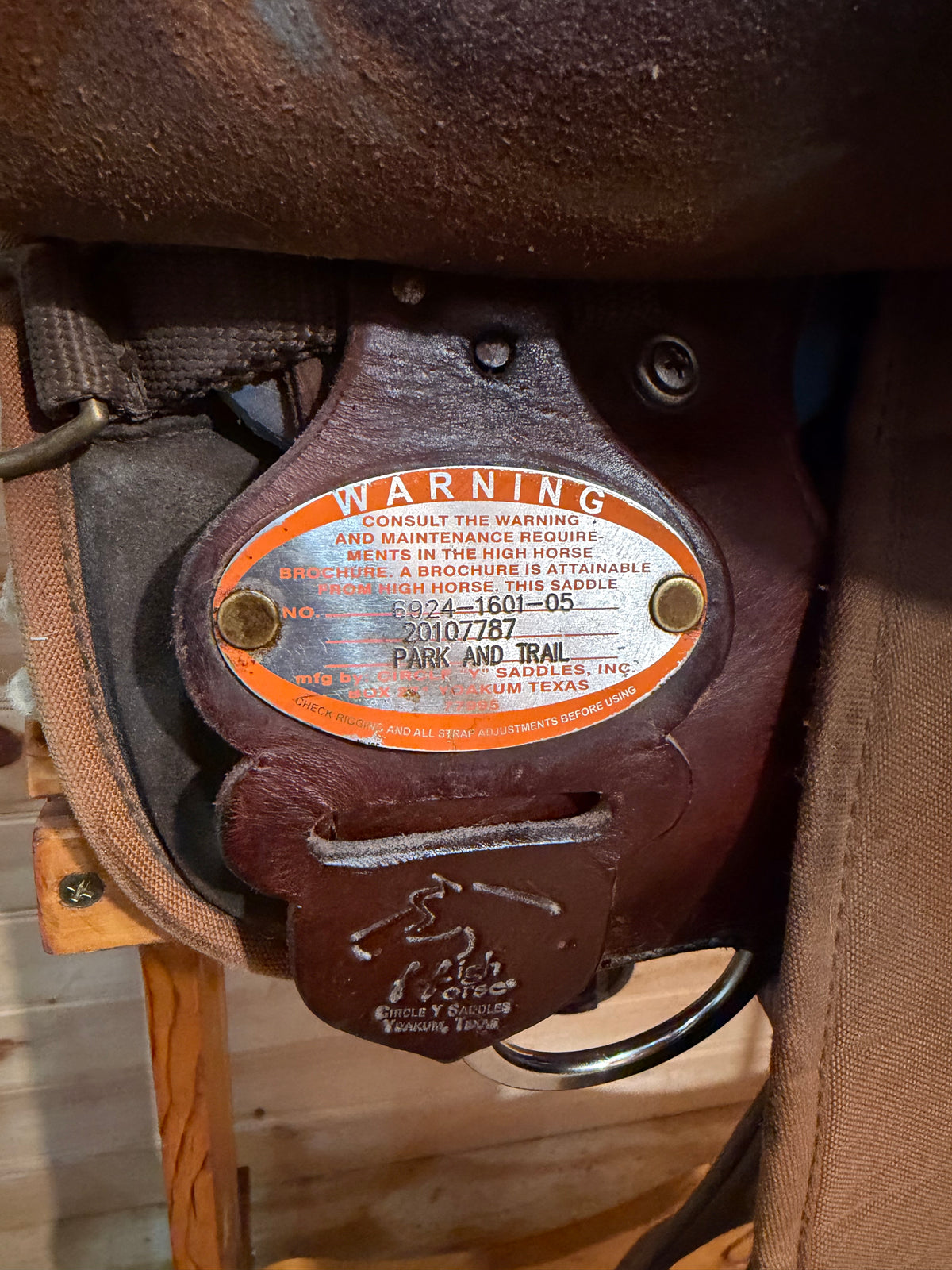16” Circle Y High Horse Navasota Western Trail Saddle Model 6924