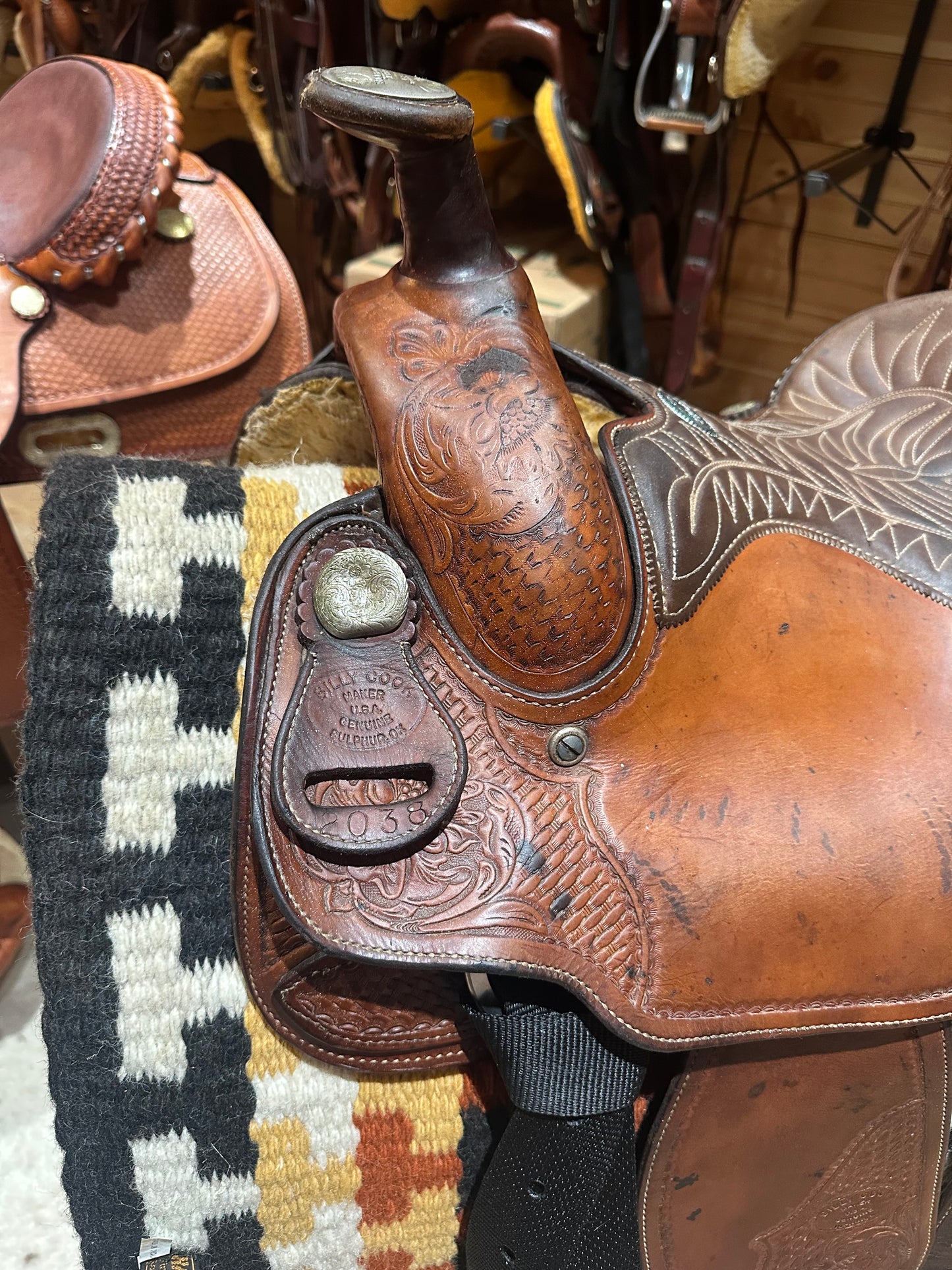 14” Billy Cook Basket Maker Team Roper Western Saddle 2038