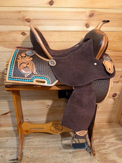 15” Klassy Cowgirl Turquoise Royale Barrel Racing Saddle - Limited Edition