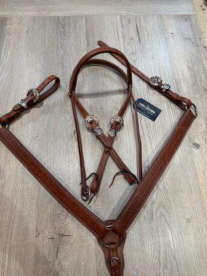 Copper Burst Breast Collar – Premium Amish Leather by Spur Creek Tack