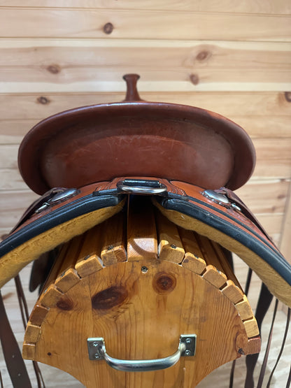 17” Circle Y Flex2 Cactus Flower Western Trail Saddle Model 1659