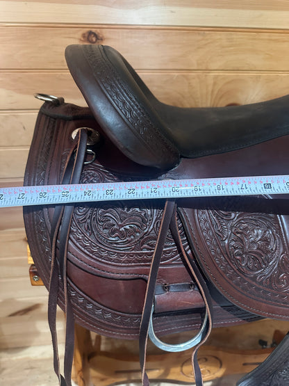 17” Circle Y BasketFlower Trail Flex-Lite Western Trail Saddle Model 1552