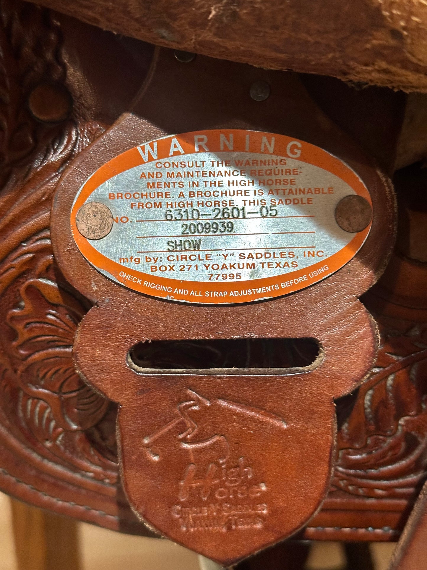 16” Circle Y High Horse Western Show Saddle Model 6310