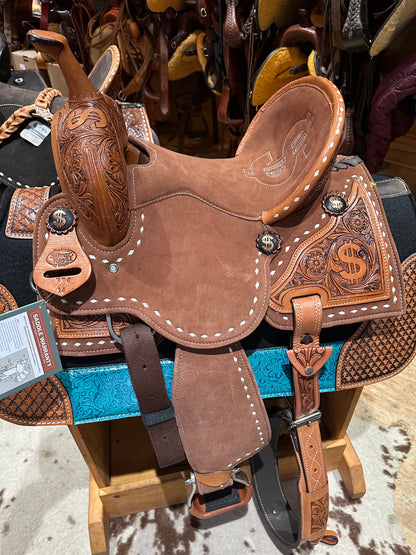 Silver Royal Ca$h Barrel Saddle