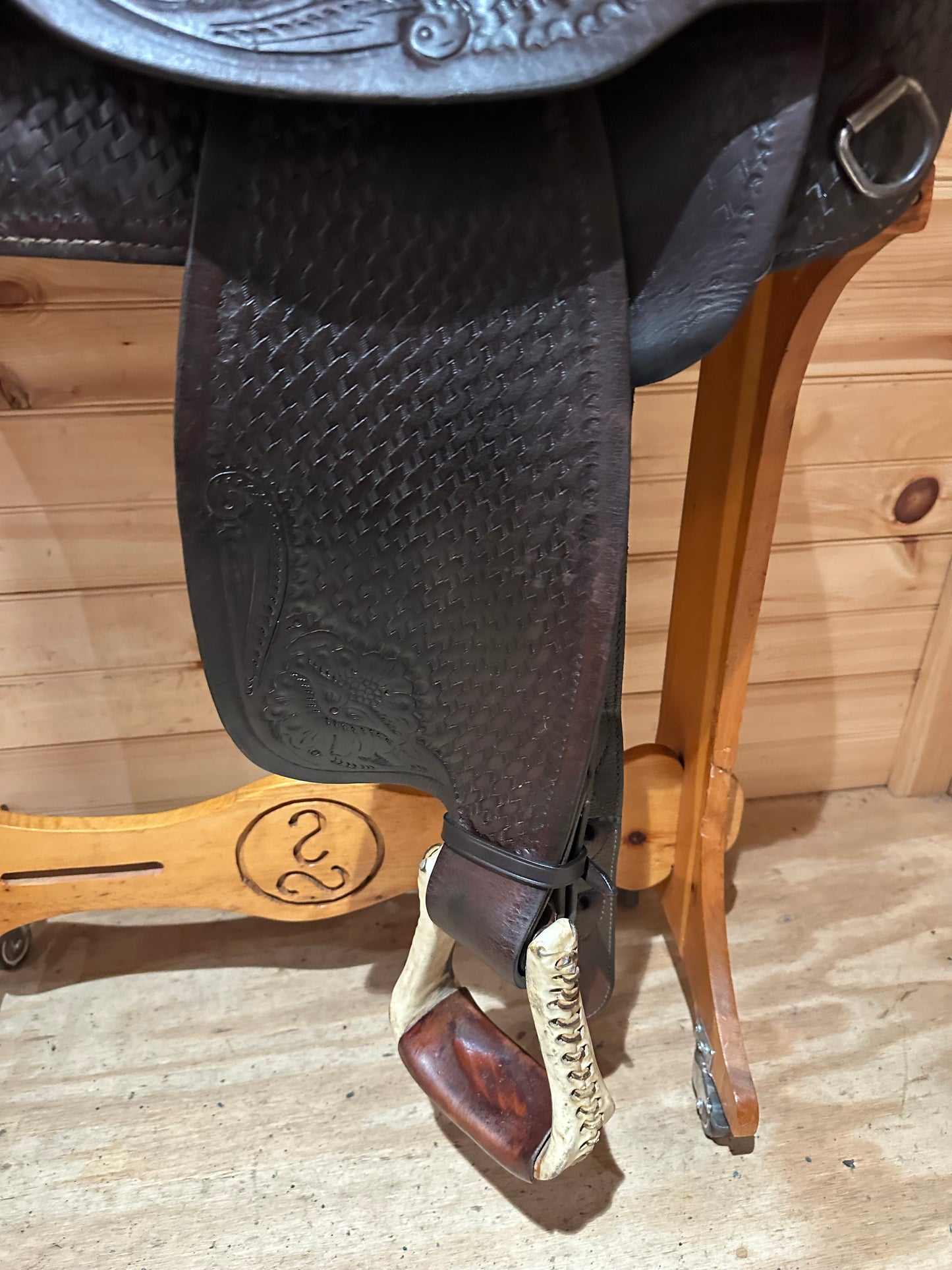 15” Basketweave Western Trail Saddle