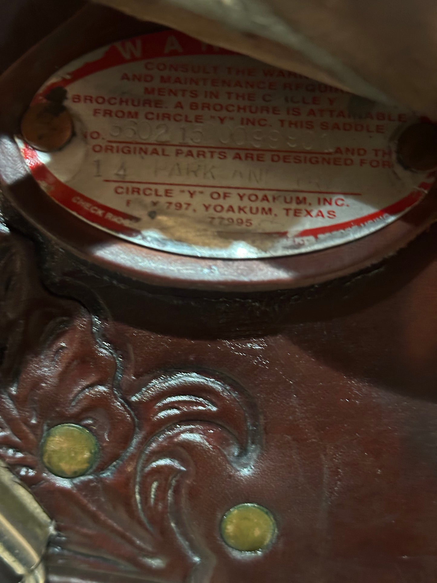 15” Circle Y Park & Trail Western Saddle Model 3607