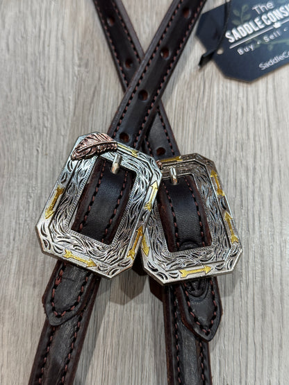 Feather & Arrow Quick Change One Ear Headstall– Premium Amish Leather by Spur Creek Tack