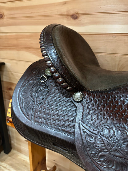 15” Basketweave Western Trail Saddle