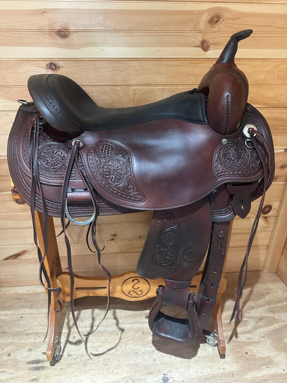 17” Circle Y BasketFlower Trail Flex-Lite Western Trail Saddle Model 1552