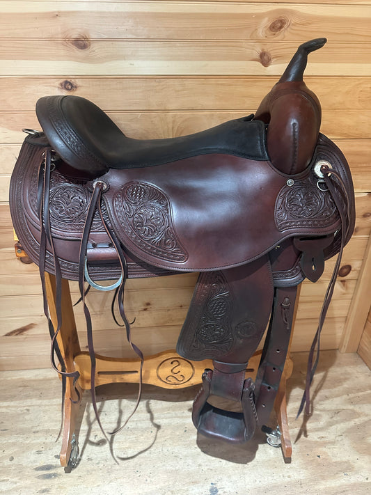 17” Circle Y BasketFlower Trail Flex-Lite Western Trail Saddle Model 1552