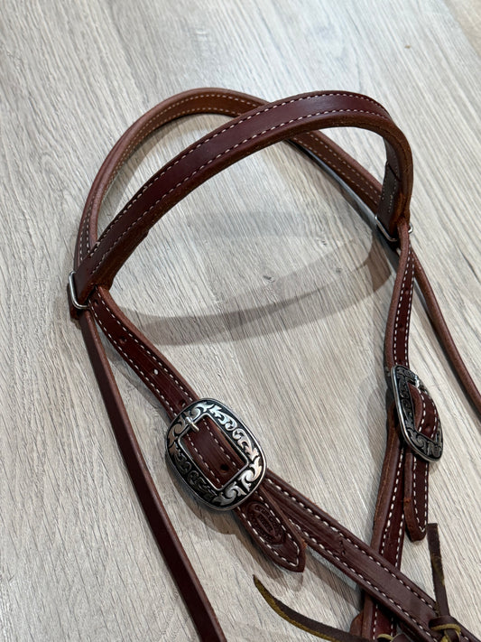 Jeremiah Watt Browband Quick Change Headstall– Premium Amish Leather by Spur Creek Tack