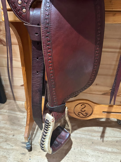 16” RW Bowman Mike Branch Natural Ride Western Ranch Saddle Model 3816