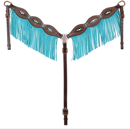Showman Limited Edition Celestial Steer One Ear Headstall and Breastcollar Set
