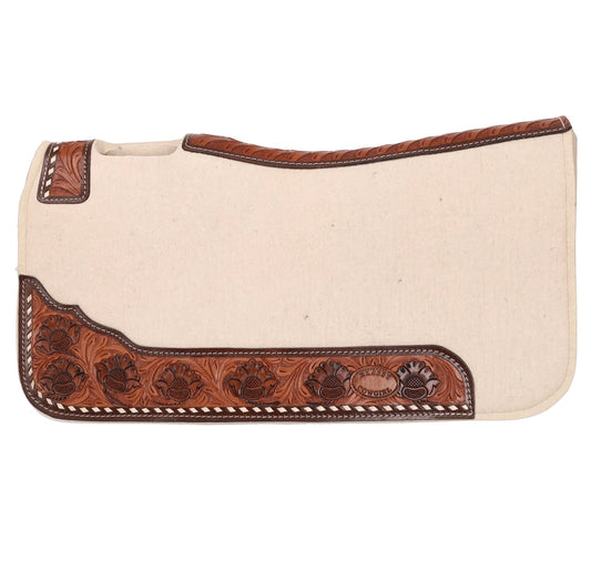 Klassy Cowgirl 28" x 30" Blossom Buckstitch Wool Felt Saddle Pad