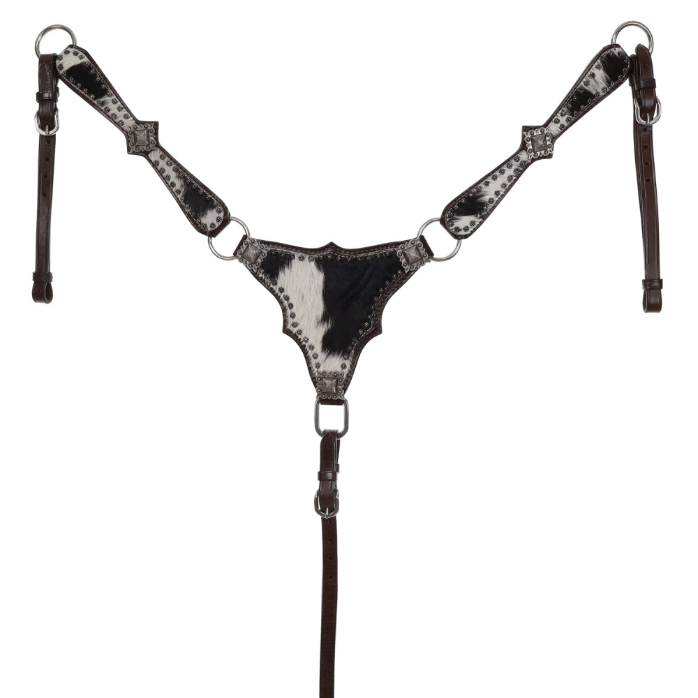 Showman Starlight Hide One Ear Headstall and Breastcollar Tack Set
