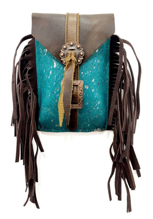 Showman Teal Cowhide Rear Cinch Bag