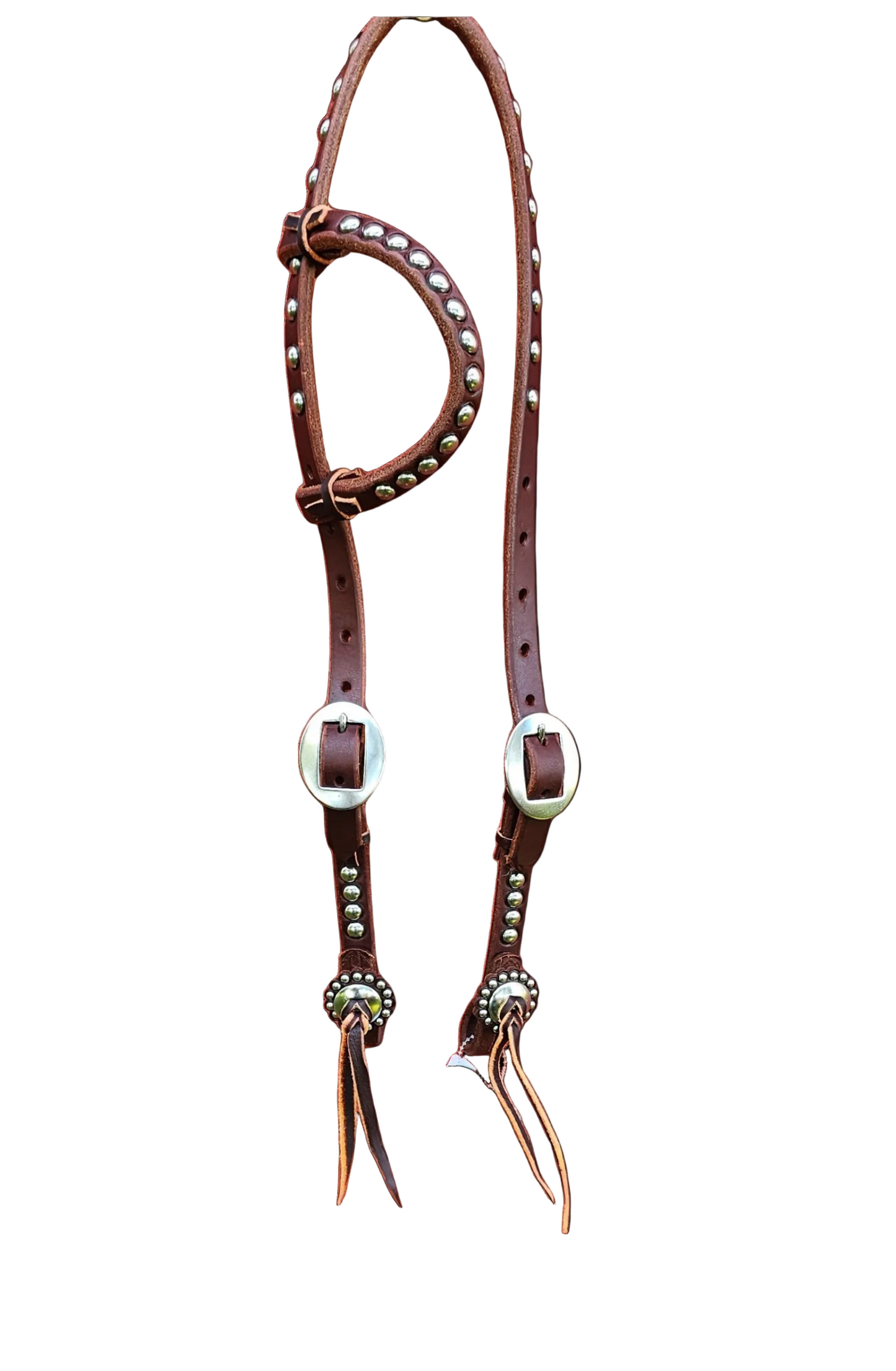 One Ear Dotted Harness Leather Headstall