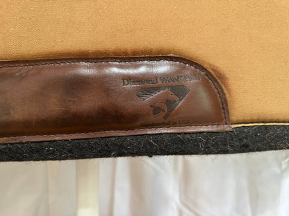 Diamond Wool Contour Western Saddle Pad, 32”L x32”L x1”