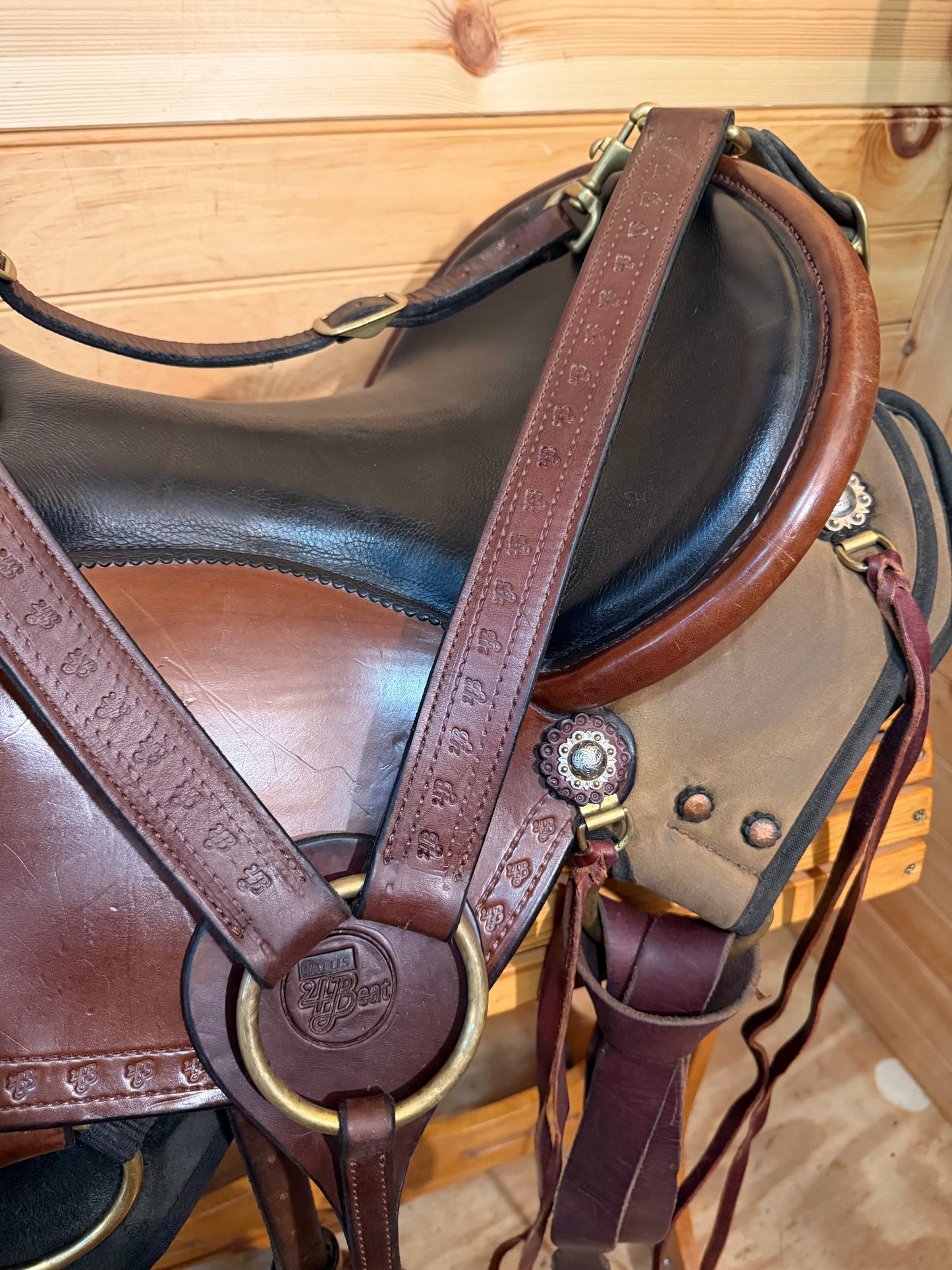 15” Imus 4-Beat Elite Gaited Endurance Trail Saddle & Matching Breast Collar