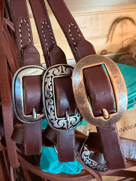 Premium 8' x 5/8" Jeremiah Watt Quick Change Oiled Harness Leather Split Reins Latigo Burgundy Color