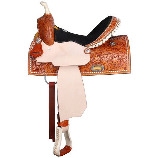 13”, 15” Double T Chestnut Daisy Barrel Style Western Saddle