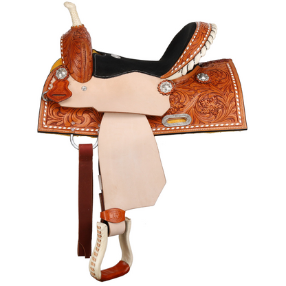 13”, 15” Double T Chestnut Daisy Barrel Style Western Saddle