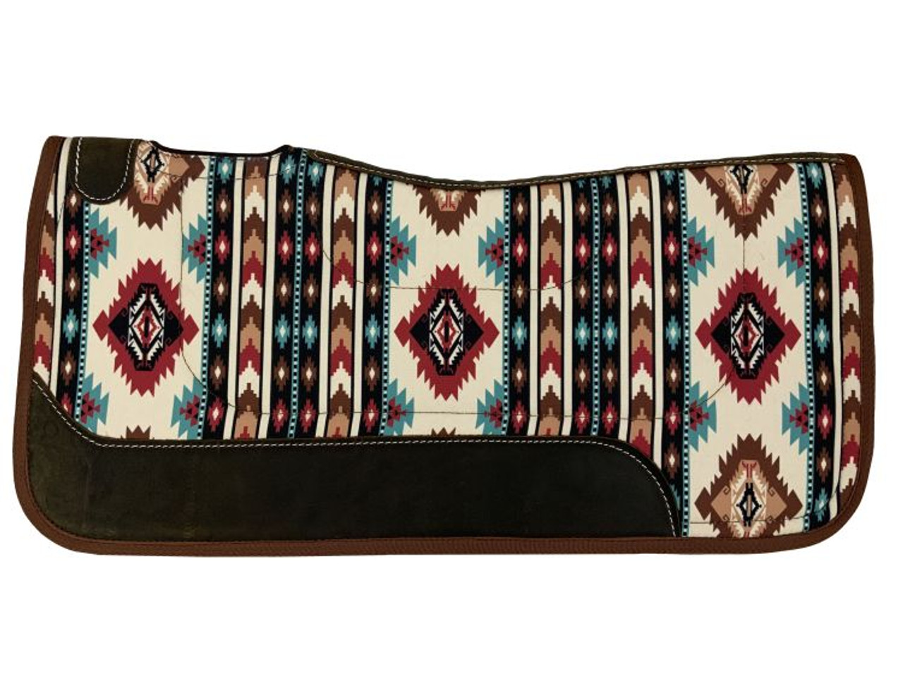 Showman 31" x 32" Nylon Printed Top Contoured Felt Bottom Western Saddle Pad - Tribal Diamond