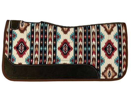 Showman 31" x 32" Nylon Printed Top Contoured Felt Bottom Western Saddle Pad - Tribal Diamond