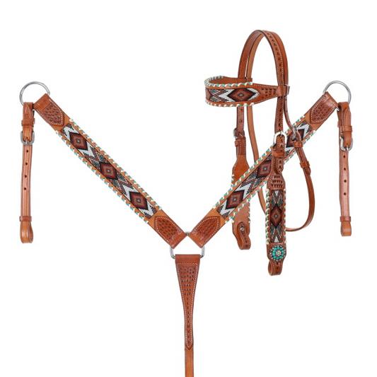 Showman Kaleidoscope Browband Headstall and Breastcollar Tack Set
