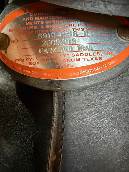 16” Circle Y High Horse Lockhart Western Trail Saddle Model 6910