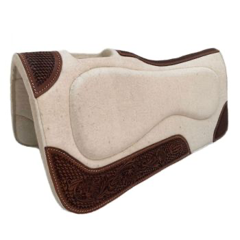 Klassy Cowgirl 28" x 30" Cream Built-Up Wool Saddle Pad
