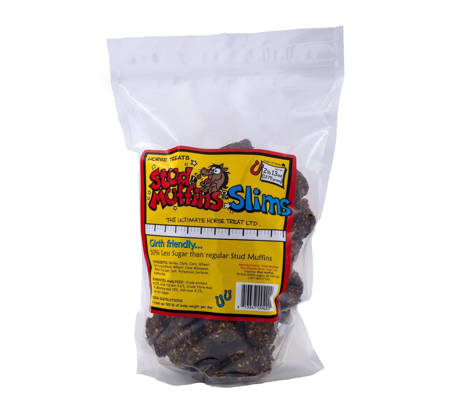 Stud Muffins Slims 50% Less Sugar Horse Treats, 45oz Bag