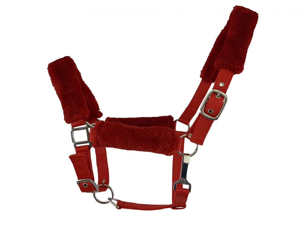 Fleece Covered Nylon halter with crown adjustment and throat snap