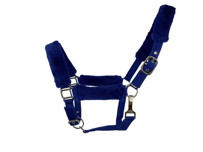 Fleece Covered Nylon halter with crown adjustment and throat snap