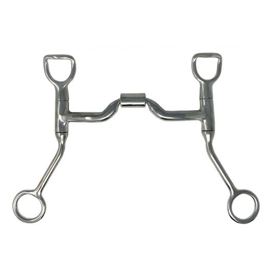 Stainless Steel Ported Barrel Bit with Low Port Roller Mouthpiece 5"