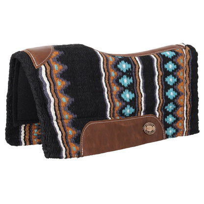 Klassy Cowgirl 28" x 30" Barrel Style Saddle Pad - Turquoise, Orange and Black