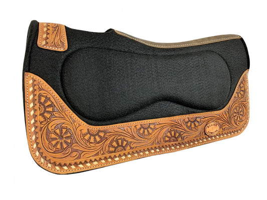 Klassy Cowgirl 28"x30"x1" Barrel Style felt pad with floral tooling
