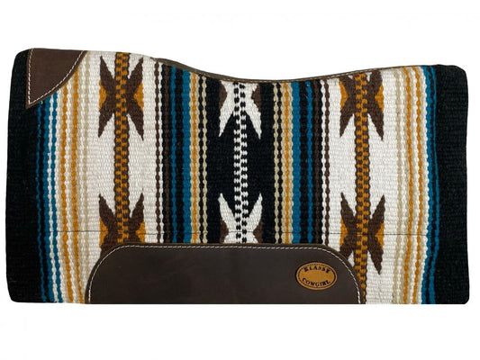 Klassy Cowgirl 28" X 30" Memory Felt Saddle Pad -White, Black, Orange, Blue
