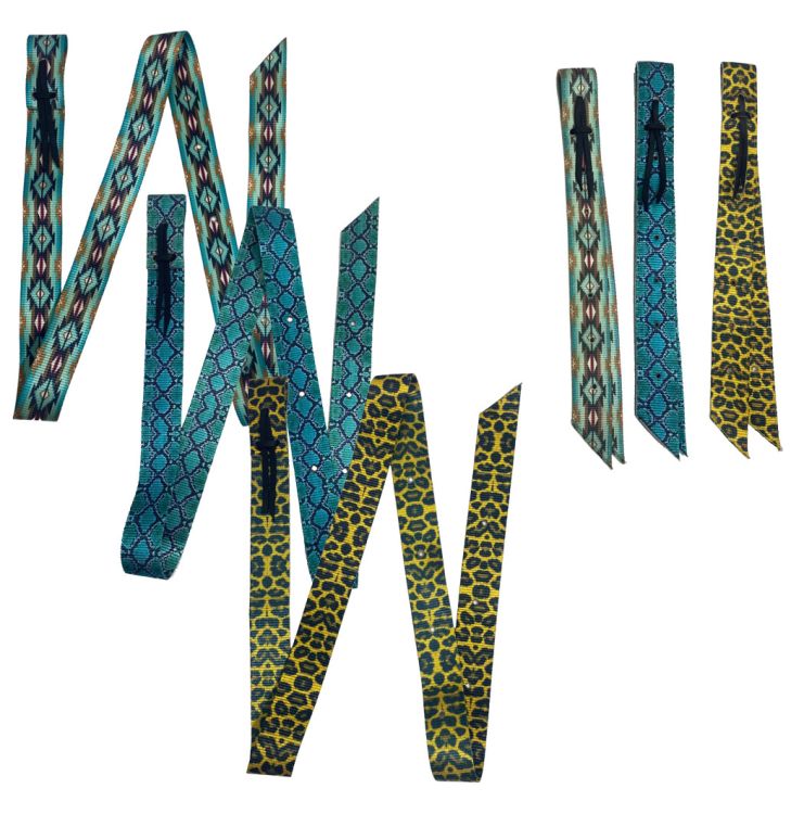 Animal Print Premium Quality Nylon Saddle Tie Strap and Off Billet Set