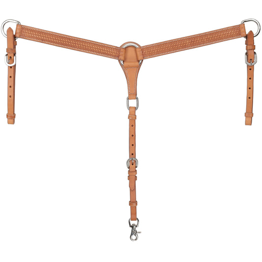 Basketweave 3-Piece Medium Oil Browband, One Ear, and Breastcollar Tack Set - Mini/Small Pony